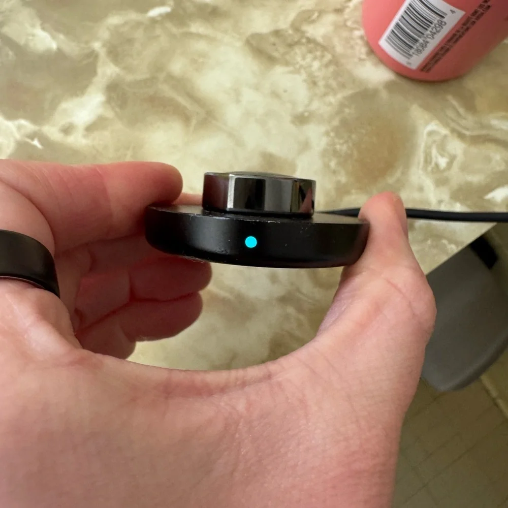 Oura Black Ring Wearable with Smart Features
